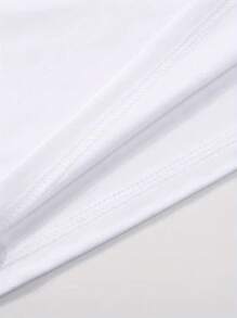 Haiti Flag Letter Print Women's Casual T-Shirt - Knit Polyester Blend, Crew Neck, Short Sleeve, Stretch Fabric, Season Versatile Top - 白色 - 查看 5