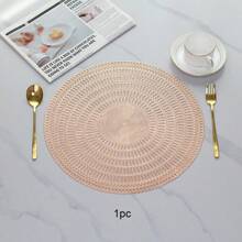1pc/4pcs/6pcs Windproof Round Reusable Placemats, Heat Resistant Anti-Skid Table Mats For Home Kitchen, Hotel, Restaurants