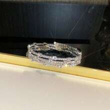 1pc Multi-Layer Wrapped Rhinestone Bracelet, Fashion & Elegant Tennis Bracelet - Bracelet - View 8