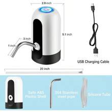 Universal 5 Gallon Bottled Water Pump Electric Water Dispenser Portable Water Tank Pump For Camping Kitchen Workshop Garage - 黑色 - 查看 6