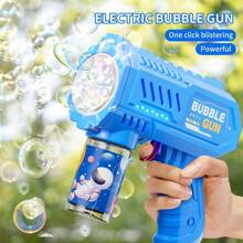 Máquina automática de burbujas con luces, Máquina de burbujas de 10 agujeros, Juguete para fiesta y juguete para exteriores, Adecuado como regalo para niños y amigos, Regalo de Navidad (Líquido de burbujas y baterías no incluidos)