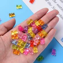 50/100/200pcs Acrylic Gummy Bear Beads, Vibrant Mixed Colors, Glossy Transparent Spacer Beads Suitable For DIY Jewelry Making, 11x16mm - Variety Of Clear Colors, Ideal For DIY Bracelets And Jewelry