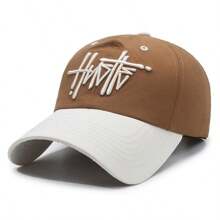 1pc Summer Quick-Dry Baseball Cap, Unisex, Letter Embroidery Contrast Color Design, Lightweight Breathable UV Protection, Street Hip-Hop Style Sun Hat - A - View 18