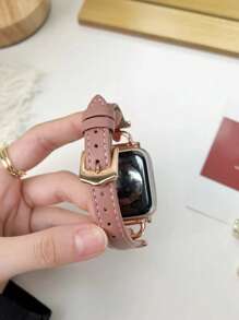 1 chiếc dây đeo đồng hồ tương thích, dây da hẹp dành cho nữ, thiết kế da đính chữ D bằng kim loại, mềm mại và thoải mái, phù hợp với các kích thước 40/41/42/44/45/46/49mm, cũng tương thích với Apple Watch Ultra 3/2/1/SE/10/9/8/7/6/5/4/3/2/1, phong cách giản dị và thời trang cho mùa xuân/hè, phụ kiện - Hồng - Xem 7