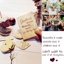 72pcs Wood Heart Guest Book - Perfect Wedding Reception Decoration And Favor Gift Gifts Birthday Graduation Birthday Decorations Party Decorations Bachelorette Summer Beach Back To School School Supplies Room Decor