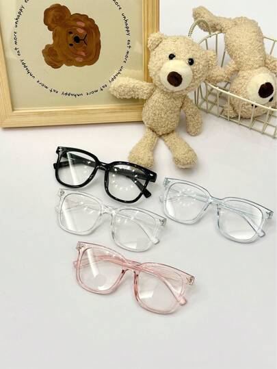 1 副儿童装饰透明框架眼镜，日常必备品