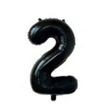 16 英寸黑色字母和数字气球铝箔氦气黑色字母派对气球聚酯薄膜气球字母和数字气球铝箔适用于生日婚礼周年派对装饰 - 黑色 - 查看 42