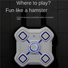 Premium 5-Light Smart Music Boxing Machine With Solid Body And High-Grade PU Material, Anti-Impact And Wear-Resistant - Light Grey - View 6