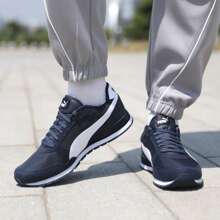 Puma ST Runner V3 NL 复古跑步鞋，男女款透气轻便舒适休闲运动鞋 384857-02 - 午夜藍-白 - 查看 5