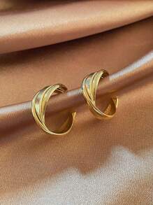 مجموعة 5 أزواج أقراط مكونة من لؤلؤ مزيف، أشكال هندسية وأزهار في طراز عتيق بسيط، أنيقة وحصرية مناسبة للنساء لارتدائها يوميًا وفي المناسبات - البدلة د - مشاهدة 6