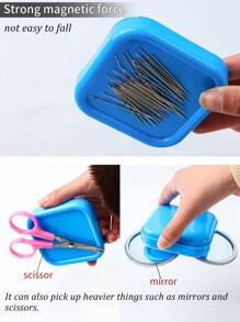 1 件多色方形磁性针垫，缝纫针收纳盒，用于钩针、回形针、缝纫针、钉子、螺丝的整理和查找