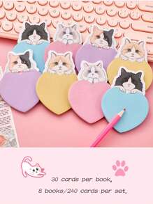 دفتر مذكرات مع صور قطط كرتونية جميلة للمكتب والدراسة، مذكرات لاصقة مريحة للحياة اليومية والتعلم، لوازم مدرسية، عودة إلى المدرسة - 7*10سم - مشاهدة 1