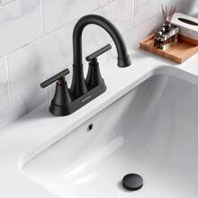 Bathroom Sink Drain, Pop Up Drain Stopper With Overflow, Lavatory Vanity Vessel Sink Drain Assembly, Matte Black