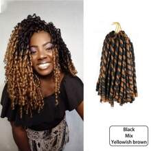 柔软钩编发 1 件 30 股/包 合成 Dreadlocs 8 英寸渐变色接发 适合非洲女性 - 二合一直发和编织发造型（8 种颜色，30 股/件） - 彩色 - 查看 11