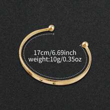 1pc Women's Steel Strap Casual Minimalist Square Dial Quartz Wristwatch + 1pc Love Bracelet, No Watch Box - 金色 - 查看 5