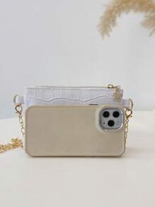 Torba na ramię ze skóry PU z haftowanym wzorem serca, mała kwadratowa torebka typu crossbody dla dziewcząt - A - Zobacz 4