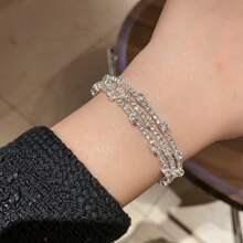 1pc Multi-Layer Wrapped Rhinestone Bracelet, Fashion & Elegant Tennis Bracelet - Bracelet - View 7