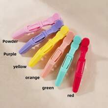 5pcs Candy Color Seamless Hair Clips, Includes Bangs Clip, Crocodile Hair Clips For Styling, Hair Partition And Perm/Dyeing