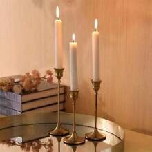3pcs/Set Vintage Creative European Style Metal Candle Holders, Simple Design Decor For Wedding, Bar, Party, Living Room, Dining Room Gifts Birthday Graduation
