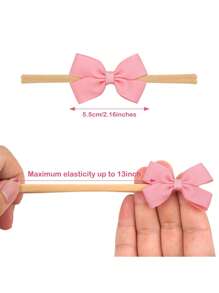 20pcs Random Minimalist Bow Hair Accessories, Soft Nylon Elastic Hair Bands For Kids & Babies - Multicolor - View 2