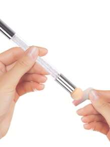 Pincel Duplo para Esponja de Unha para Degradê, Pincel Aplicador para Seleção e Efeitos Degradê, Pincel Duplo com Ponta de Esponja para Tinta e Arte de Unhas, Ferramenta DIY para Manicure