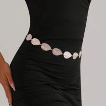 1pc Fashionable Vintage Style Gold Leaf Decor Waist Chain Belt For Dress/Gown - Gold - View 3