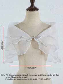 DOMIOURA 1 Pc Lace Short Sleeve Shrug Bridal Wedding Elegant Cape Summer Casual Shawl Banquet Dress Cloak