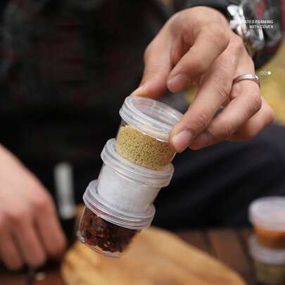 1 Set Outdoor Camping Spice Jars Kit, Portable Stackable Sealed Condiment Containers, Suitable For Outdoor Activities, Camping, Picnics