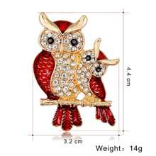 New Korean Style Drip Oil Rhinestone Brooch, Fashion Owl Brooch, Vintage Unique Lizard/Gecko Animal Brooch, Electroplated Antique Silver Animal Brooches, Suitable For Clothes, Bags And Hats, Perfect Gift For Friends - Enamel Cartoon Animal Pins For Reptile Lovers - Red - View 3