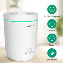 Aigostar Umidificatore ambiente Bambini 2,5L, Umidificatore Ultrasuoni a Riempimento Superiore,diffusore di oli essenziali-Bianco,timer da 8 ore, 2 Regolabile Nebbia, 7 luci che cambiano colore - Spina tipo E UE (220-240 V) - Visualizzare 2