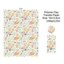 Natural Series Flowers Leaves Colored Pattern Polymer Clay Transfer Paper Disposable Stickers Printing Paper Earrings Making