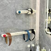 1pc-2pcs No-Drill Wall Mounted Towel Rack, Towel Bar, Bathroom Storage Shelf, Towel And Towel Holder, Dry & Wet Towel Storage Rack, Bathroom Accessory Hooks, Suitable For Bathroom Storage And Towel Hanging