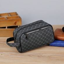 Men's PU Leather Printed Dopp Kit, Travel Shaving Set, Wrist Pouch, Anti-Theft Business Wallet, Clutch Wallet, Suitable For Teens, Casual Outdoor, Athletic, Vacation, Travel, Graduation Gifts, Birthday Dress Accessories - Multicolor - View 14