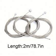 4 Packs Premium Bicycle Shift Cable Set - Universal 2m/78.7in Stainless Steel Wire With Housing And Smooth Shifting Performance - Compatible With Shimano SRAM Systems For Mountain And Road Bikes - Silver - View 2
