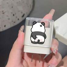 Accesorio de 5 piezas de protectores lindos de panda para cables de carga y datos, compatible con cargador iPhone de 18/20w
