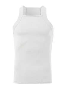 修身男士休闲无袖衬衫 - 透气、吸湿排汗、快干面料，非常适合炎热天气的户外活动 - 白色 - 查看 5