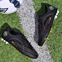 2025 新款推荐青少年、学生、学校、比赛和训练足球鞋，低帮，防滑，适合成人和儿童 - 黑色 - 查看 3