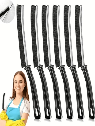 10pcs/5pcs/3pcs Heavy Duty Flexible Crevice Brush With Long Handle - Soft Head Suitable For Narrow Spaces, Windows, Doors, Kitchen, Bathroom - Sink Crevices, Washing Machine Rubber Parts, Cars - Non-Slip Grip - Manual Cleaning Tool, Ideal For Hard-To-Reach Areas - Home, Office, Car Detailing, Window Track Cleaner, Ergonomic Handle, Durable Bristles