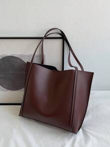 Bolso de hombro tipo tote de gran capacidad, de estilo minimalista y casual de moda