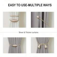 4pcs Magnetic Curtain Tiebacks Outdoor Rope Curtain Tiebacks Decorative Curtain Tiebacks Living Room Home Decor Curtain Holdbacks