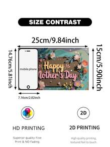 1 pieza Regalo clásico y minimalista para el Día de la Madre, con diseño de elementos florales, impresión plana de alta definición 2D, hecho de madera de alta calidad, decoración colgante de pared, decoración del hogar, decoración de cartel, decoración versátil de pared, decoración de entrada, uso versátil