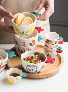 1 PIEZA Cuenco ligero y personalizado para hornear, postre o salsa, ideal para uso en el hogar, restaurantes y también como vajilla infantil. Cuenco multiusos de cerámica, ideal para salsas, especias y postres.