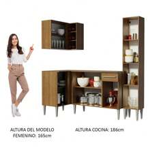 Armario Esquinero Completo 261cm Emilly Song Madesa 01 Color Marrón - Marrón - Ver 5