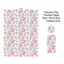 Natural Series Flowers Leaves Colored Pattern Polymer Clay Transfer Paper Disposable Stickers Printing Paper Earrings Making