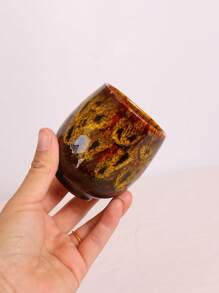 1 件极简主义奢华裂纹釉复古粗陶咖啡杯，创意渐变陶瓷杯，拿铁，冰咖啡杯 - 彩色 - 查看 7