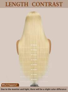 Yilite Tóc giả ren phía trước màu vàng 613 Tóc thật 13x4 Tóc giả ren phía trước Tóc thật 180% Mật độ Thẳng Hồng Đỏ Cam Bạc Highlight 4/613 Tóc giả phía trước nhổ sẵn với tóc trẻ em - S613 - Xem 8