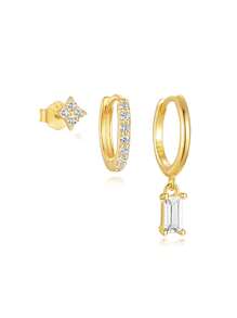 3Pcs Vintage Turquoise Flowers 925 Sterling Silver Earring For Women Classic Earring Set Minimalist Wedding Party Bridal Jewelry Fine Jewelry - Multicolor - View 14