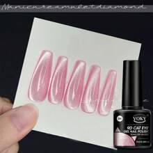 6pcs/Set Crystal Cat Eye Magnetic Gel Polish Kit, Glossy UV Gel Lacquer Shiny Crystal Cat Eye Nail Gel Nails - Multicolor - View 4