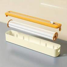 1pc Plastic Container With Aluminum Foil Dispenser, Sliding Cutter - Kitchen Storage Box With Suction Cup Base, Suitable For Home And Commercial Use, Cutting Box, Stable Storage, Practical Tool - Multicolor - View 7