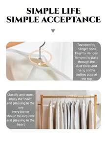 1-4pcs Dustproof Bag,Washable Dust Cover, Hanger Clothes Clothing Storage Bag, Suitable For Dress, Shirts, Coats, Oxford Fabrics, Suitable For Bedrooms And Wardrobes, Premium Clothing Hanging Bag-Breathable Plastic Cover, Ideal Home Organizing Box, Space-Saving Wardrobe Solution, Zipper Closure - Multicolor - View 6